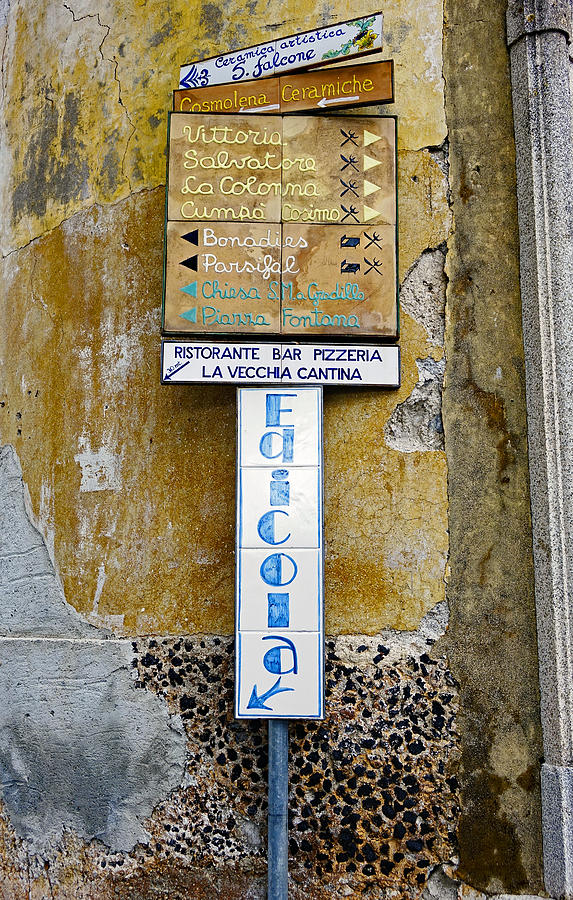An Old Sign In Ravello Italy Photograph by Rick Rosenshein