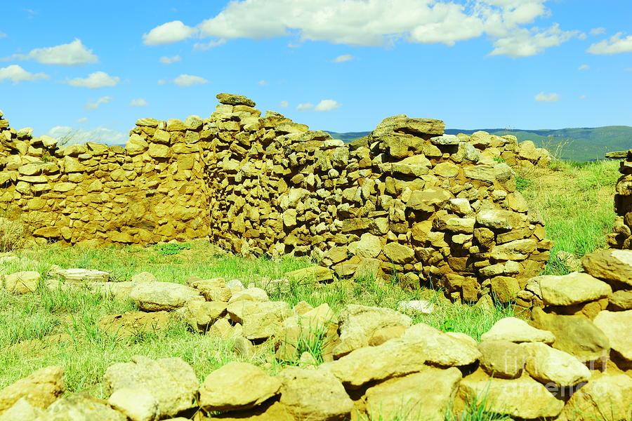 An old wall at the Pecos ruins Photograph by Jeff Swan