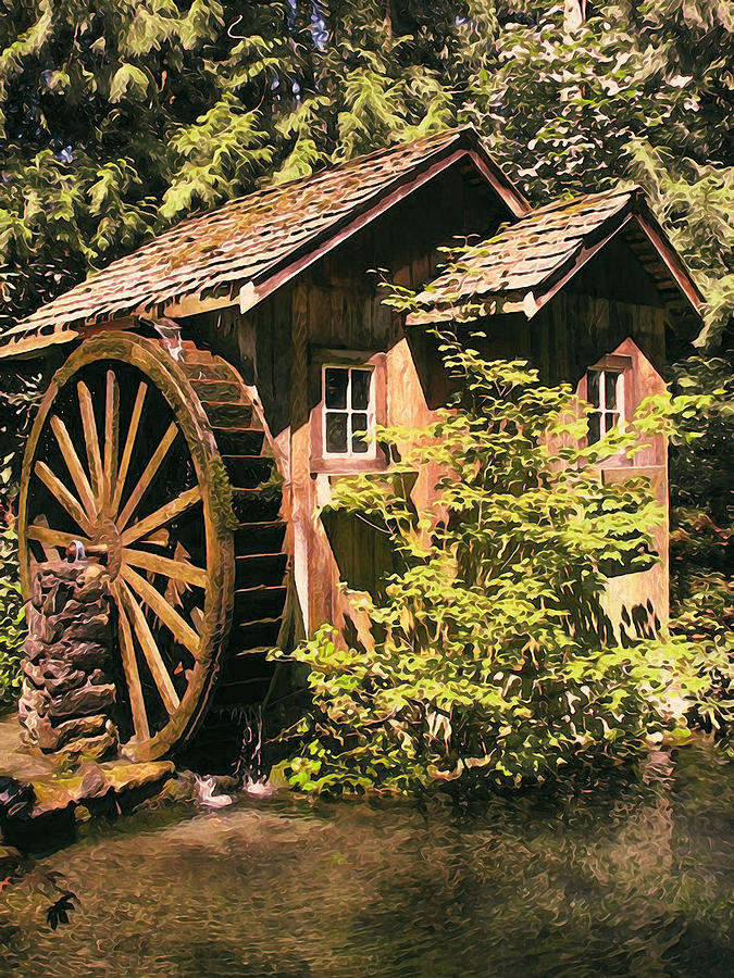 An old watermill - 02 Painting by AM FineArtPrints
