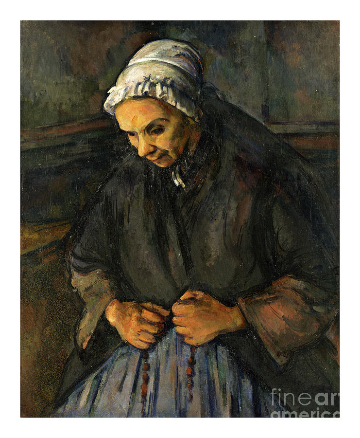 An Old Woman With A Rosary - Doc Braham - All Rights Reserved Painting by Doc Braham