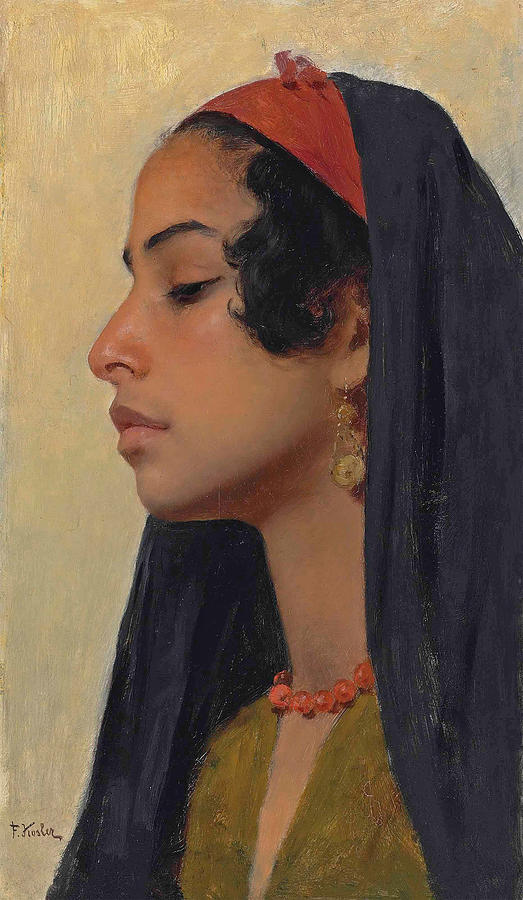 An Oriental Beauty Painting by Franz Xavier Kosler