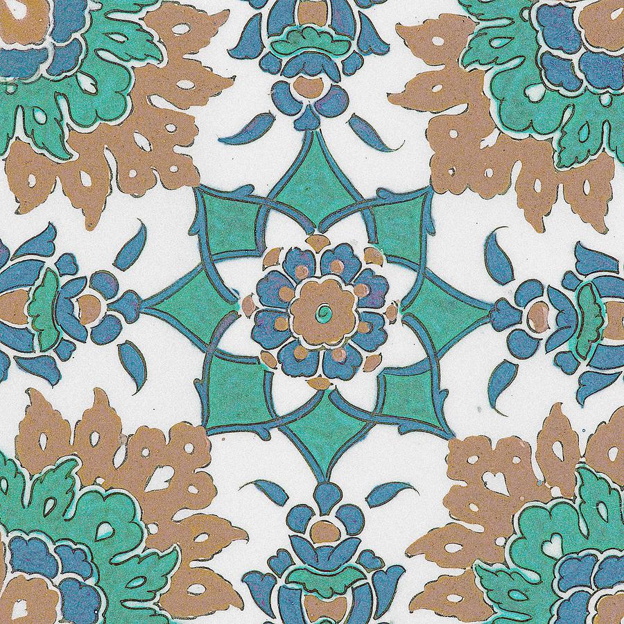 An Ottoman Iznik Style Floral Design Pottery Polychrome, By Adam Asar, No 42ad Painting
