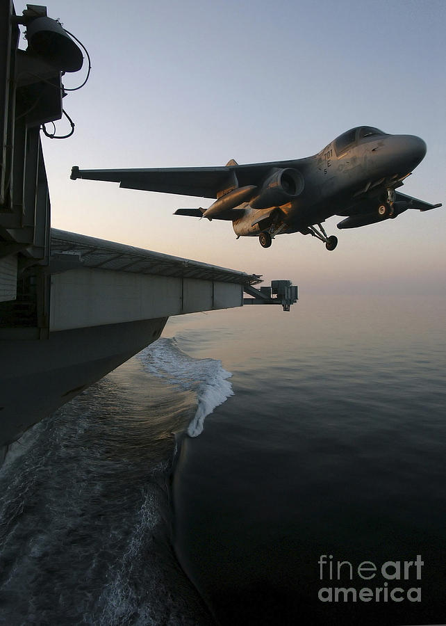 An S-3b Viking Clears The Flight Deck Photograph by Stocktrek Images