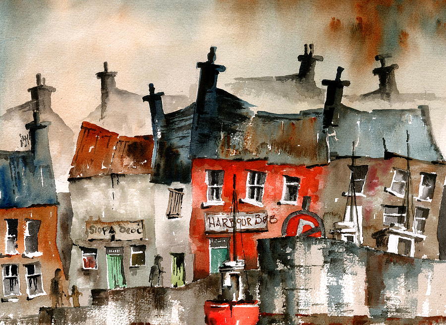 An Siopa Deoc, Portmagee, Kerry Painting by Val Byrne