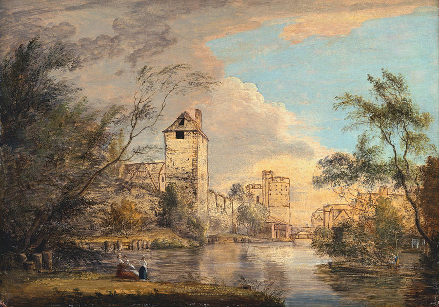 An Unfinished View of the West Gate. Canterbury Painting by Paul Sandby