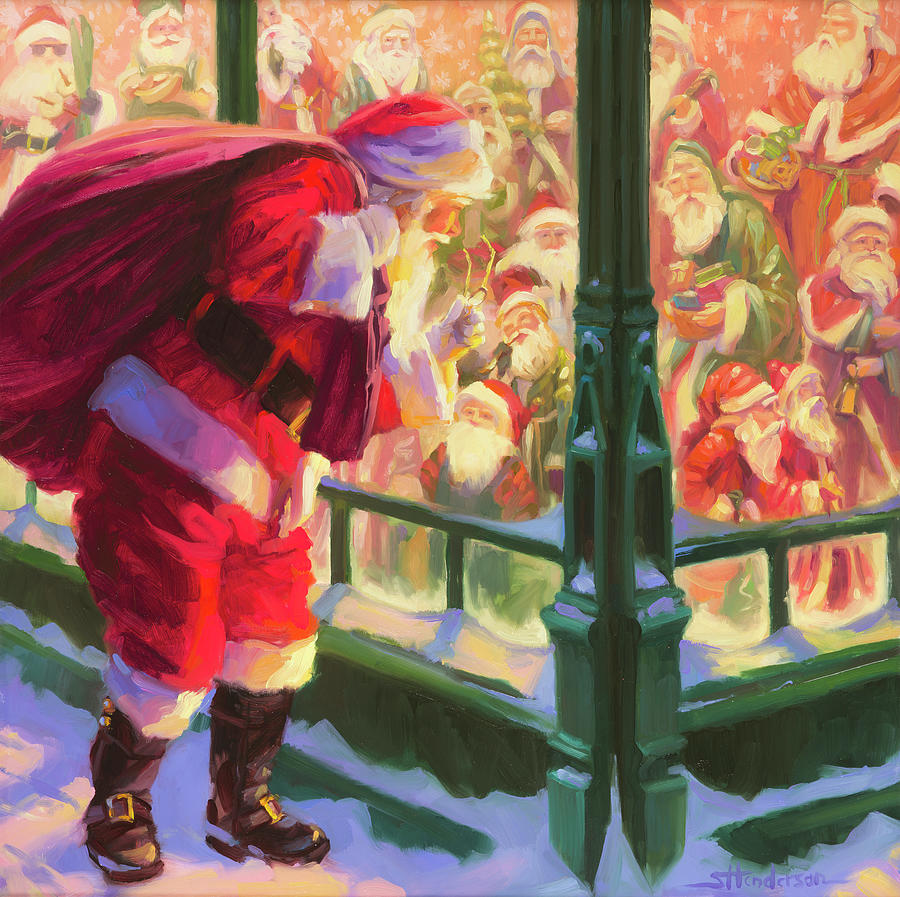 Christmas Painting - An Unforeseen Encounter by Steve Henderson