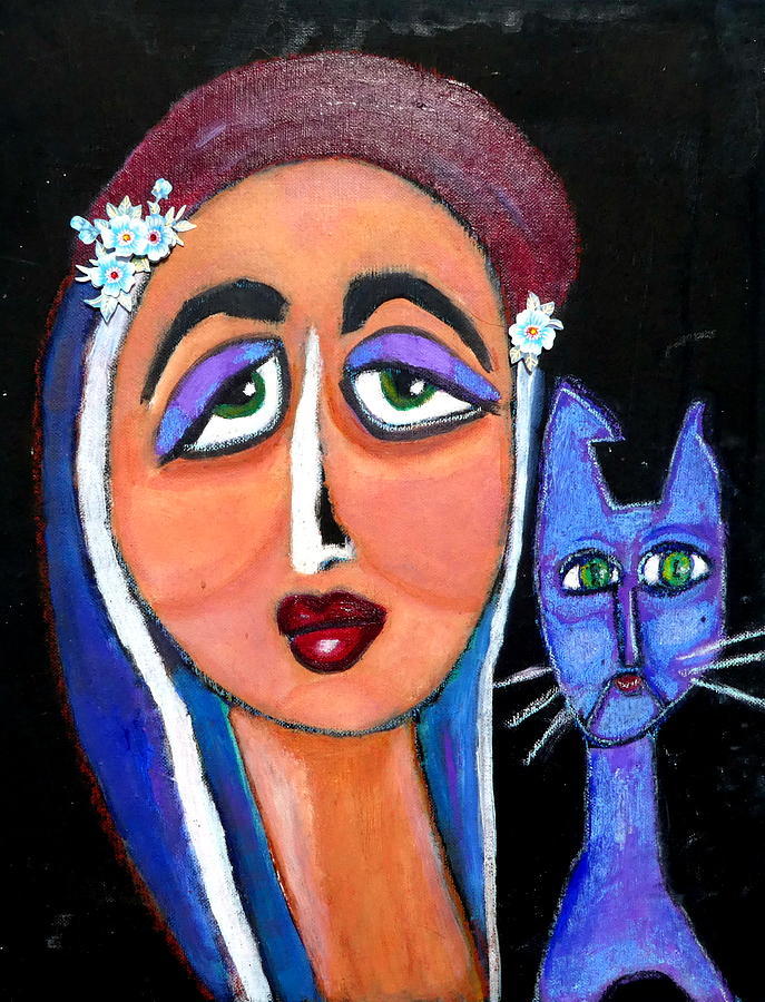 Ana and Barry the Cat Painting by Mariana Titus - Fine Art America