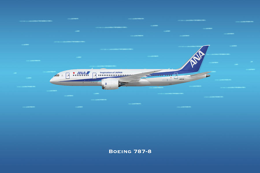ANA Boeing 787-8 Dreamliner Digital Art by Airpower Art