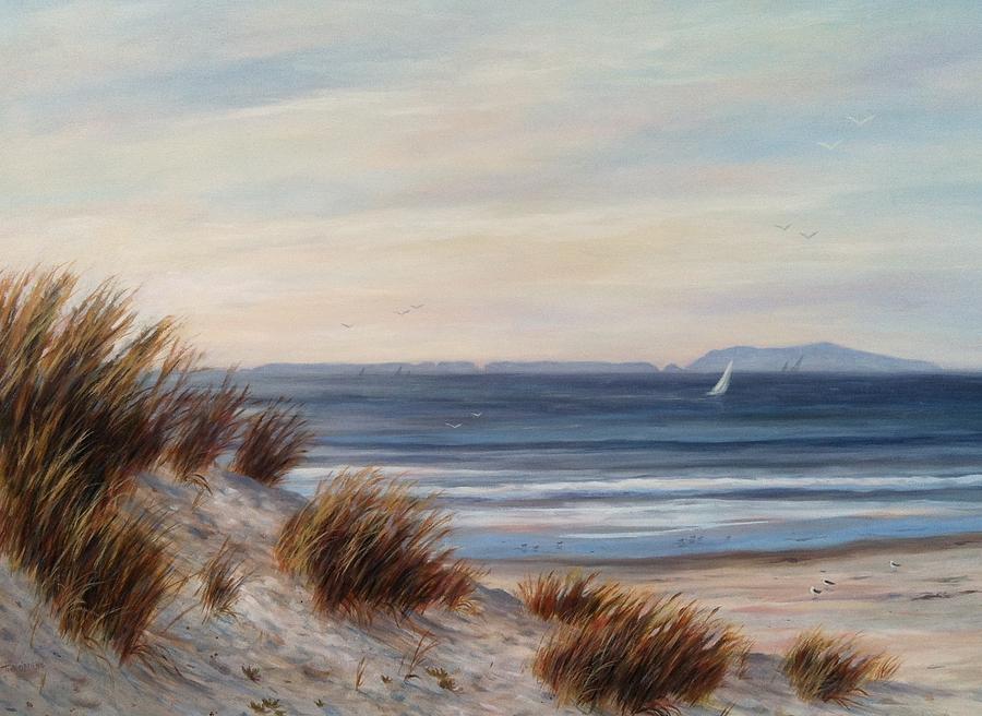 Sandpiper Painting - Anacapa Morning Glow by Tina Obrien