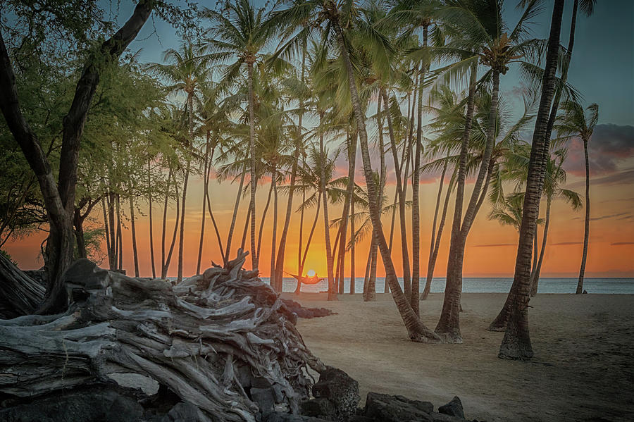 Anaehoomalu Beach Sunset Photograph by Susan Rissi Tregoning