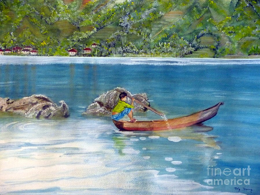 Anak dan Perahu Painting by Melly Terpening