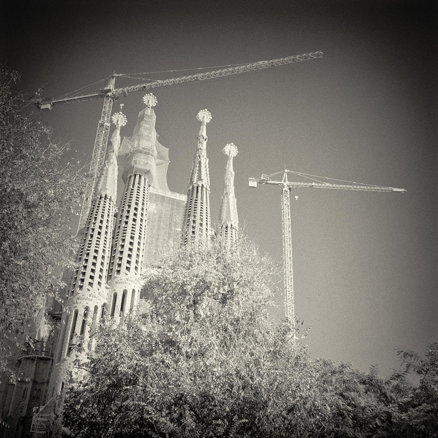 Barcelona Photograph - Analog Black and White Photography - Barcelona - Sagrada Familia by Alexander Voss