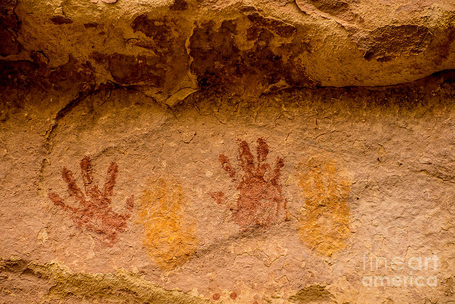 Anasazi Painted Handprints - Utah Photograph by Gary Whitton
