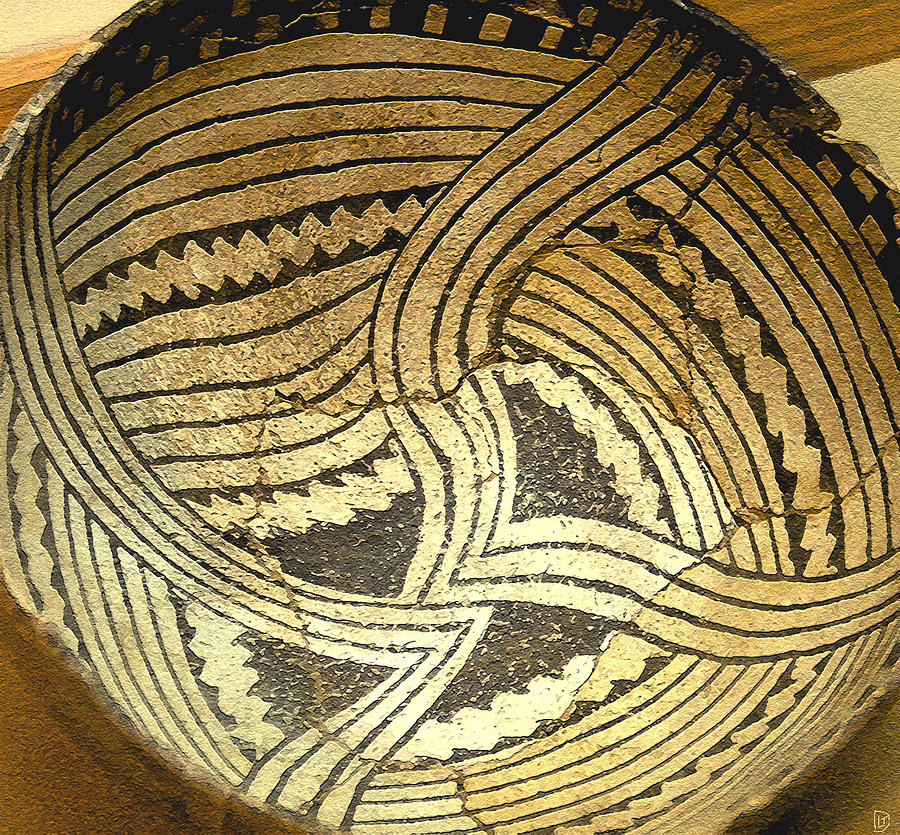 Pot Painting - Anasazi pot by David Lee Thompson