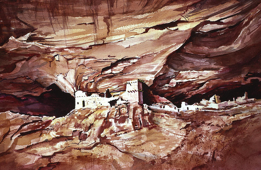 Anassasi Wall Ruins Painting by Connie Williams