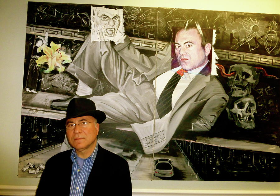 Anastasios Sarikas with his portrait Photograph by Yelena Tylkina