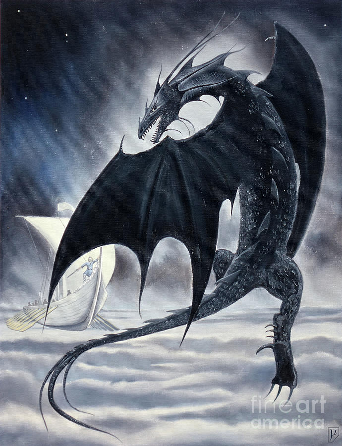 The Hobbit Painting - Ancalagon the Black by Gordon Palmer