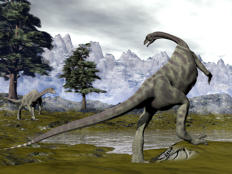 Anchisaurus Dinosaurs 3d Render Digital Art By Elenarts Elena