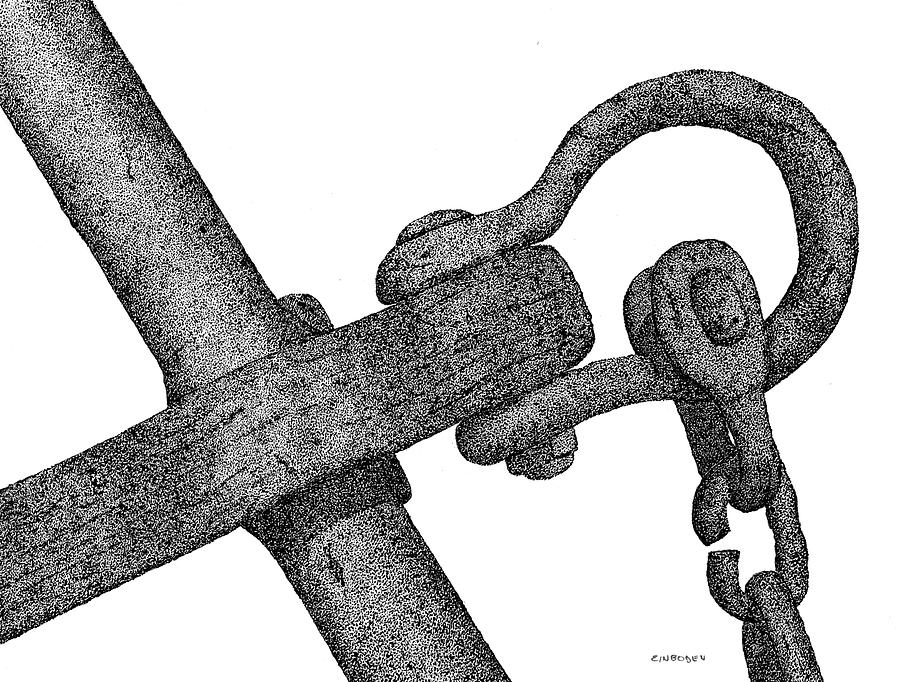 anchor with chain drawing