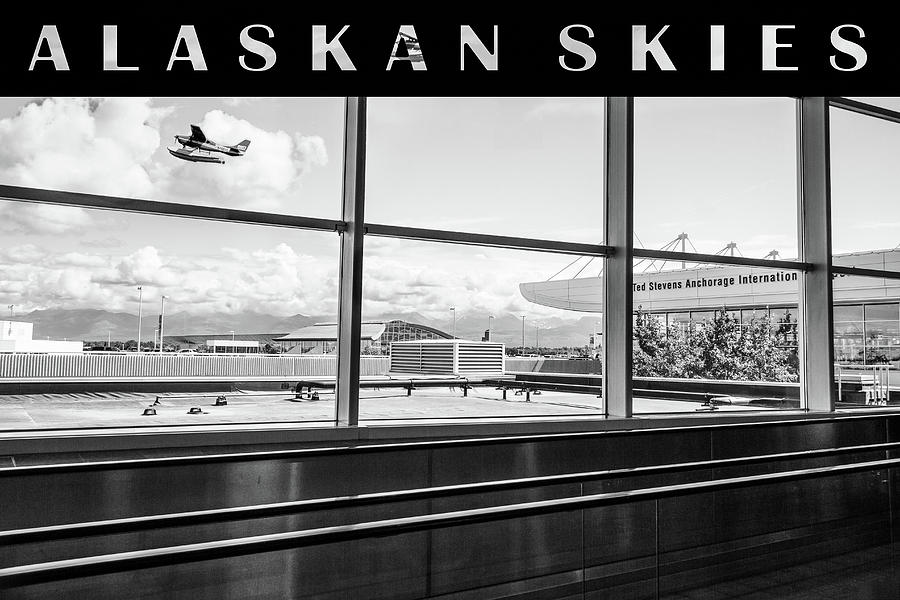 Anchorage Alaska Airport  No4 High Key Black and White Photograph by Joni Eskridge