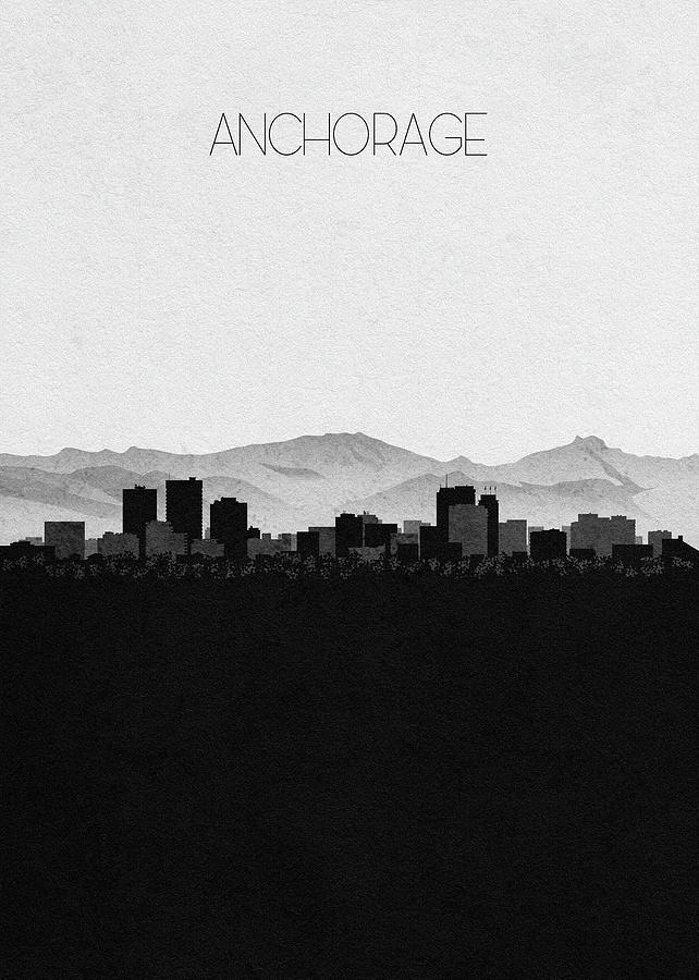 Anchorage Cityscape Art Digital Art by Inspirowl Design
