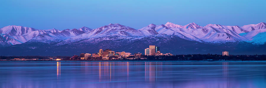 Anchorage Photograph - Anchorage Lights by Ed Boudreau