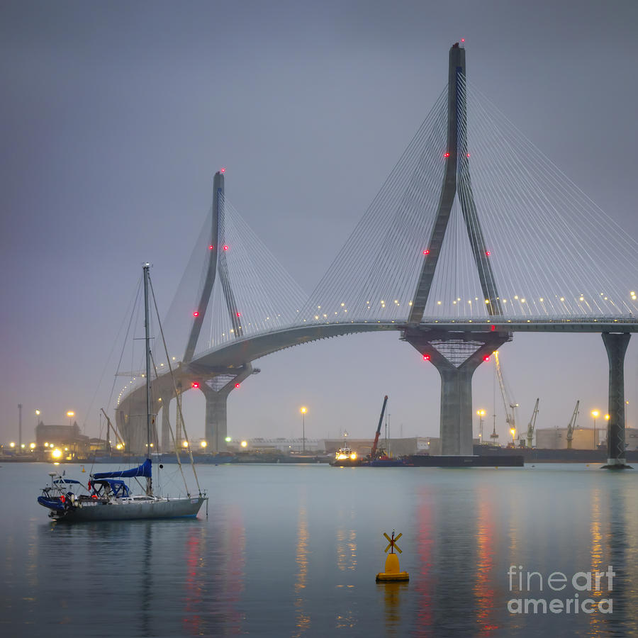 Bridge Photograph - Anchored at Cadiz Bay Spain by Pablo Avanzini