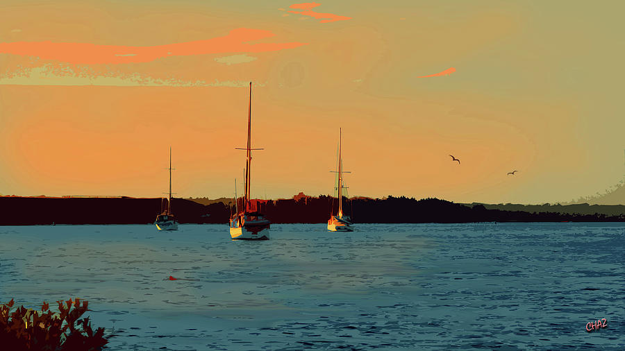 Anchored in for the night Painting by CHAZ Daugherty