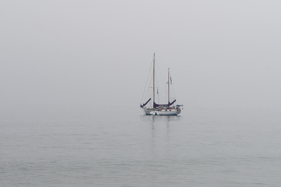 Anchored in the Mist Photograph by Derek Dean