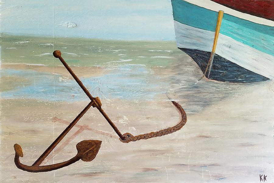Boat Painting - Anchored by Kelvin Kelley