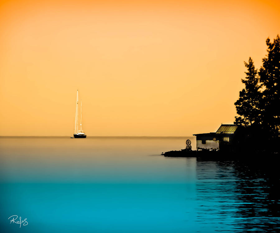 Yacht Photograph - Anchored near a Temple - Sureal by Allan Rufus Yacht Photograph - Anchored near a Temple - Sureal by Allan Rufus