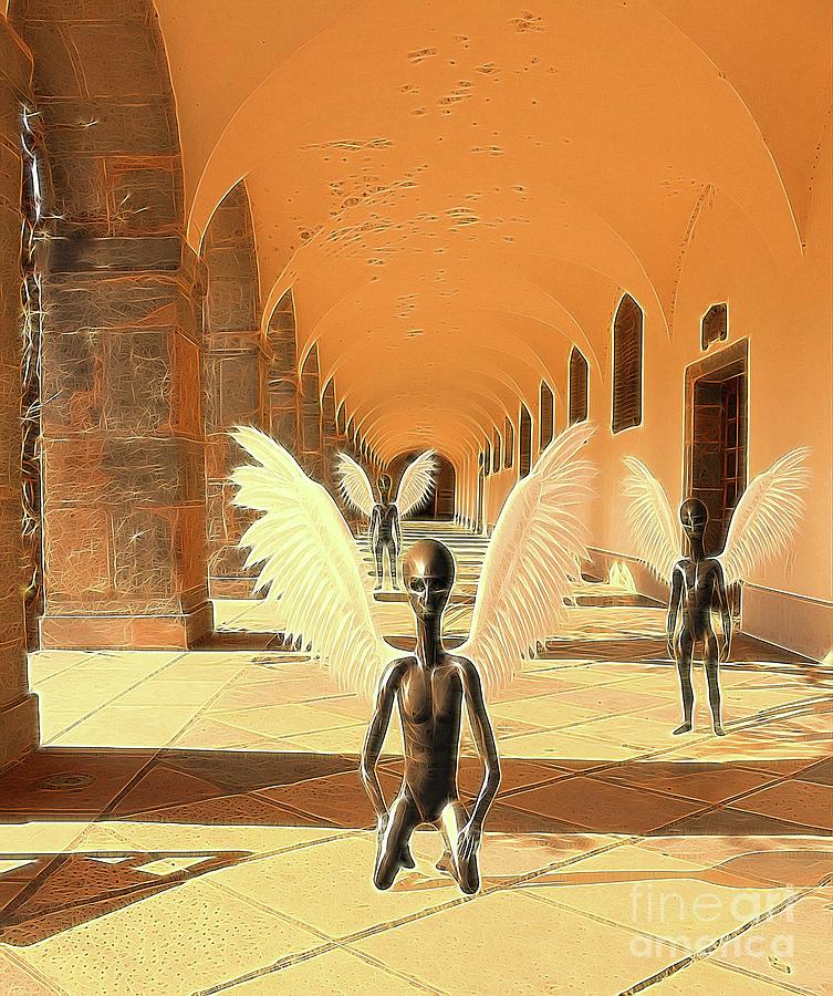 Ancient Alien Angels Digital Art by Esoterica Art Agency