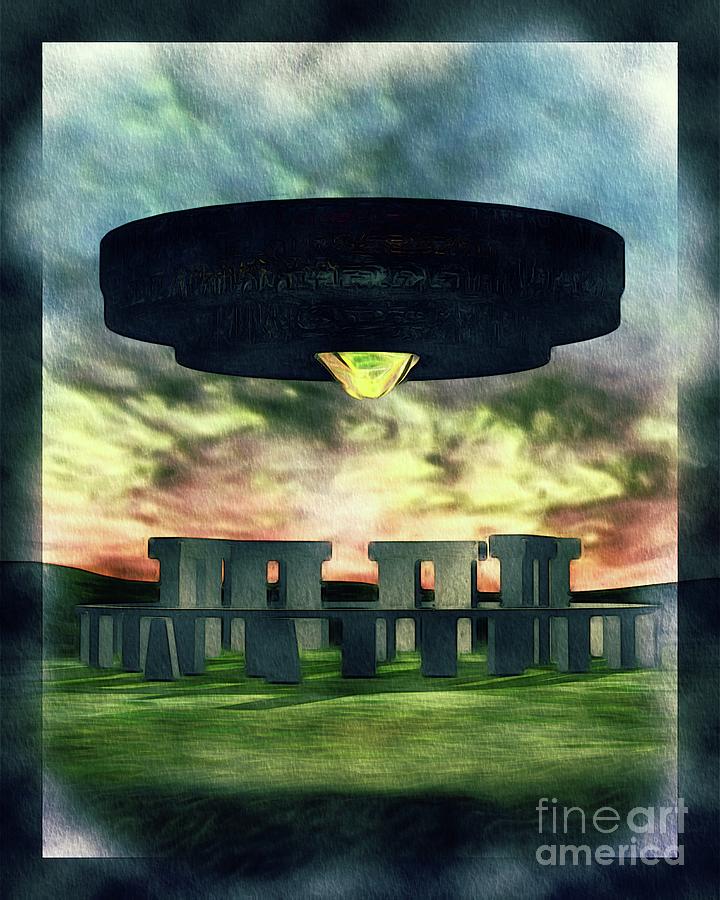Ancient Aliens - Ufo At Stonehenge Painting
