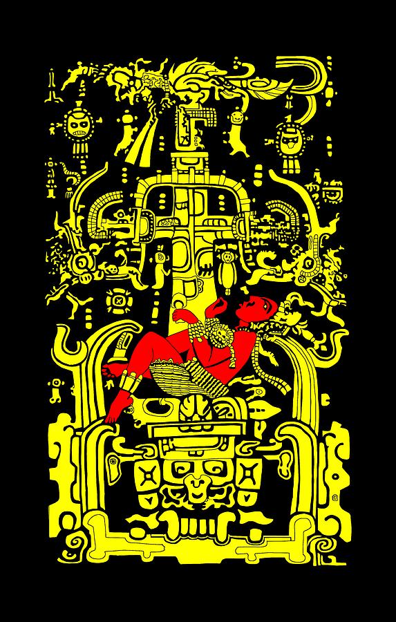 Ancient Astronaut Yellow and Red version Digital Art by Piotr Dulski