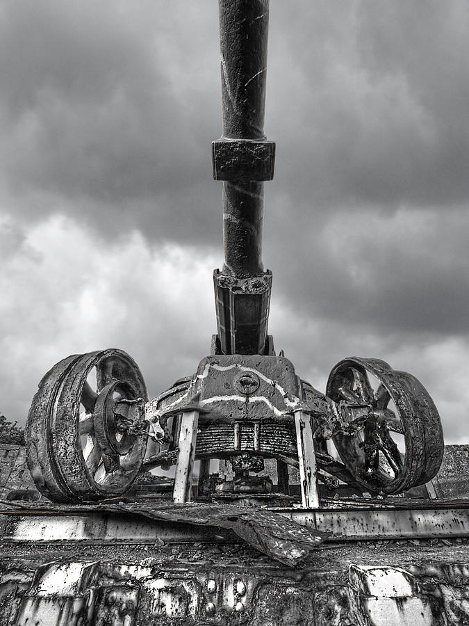 Ancient Cannon in Black and White Photograph by Gill Billington