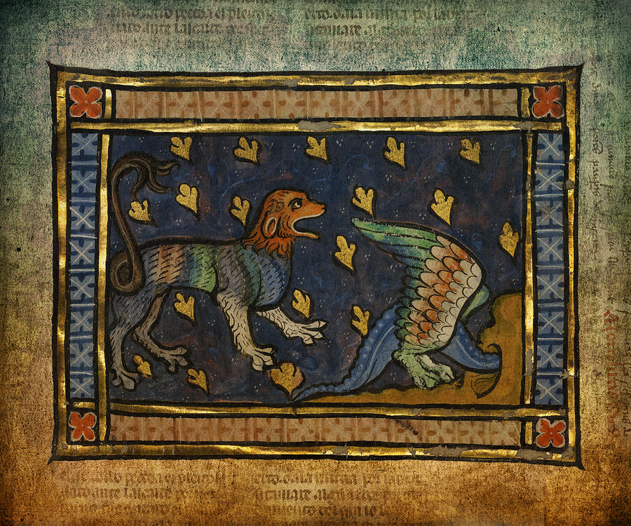Ancient Celtic Art Lion With Dragon Digital Art by Terry Fleckney