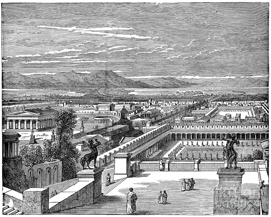 ANCIENT CORINTH, c1894 - to license for professional use visit GRANGER.com Drawing by Granger