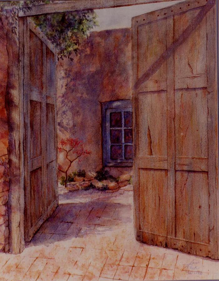 Ancient Doors Painting by Ann Peck