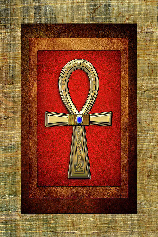 Ancient Egyptian Sacred Cross Ankh - The Key of Life Digital Art by Serge Averbukh