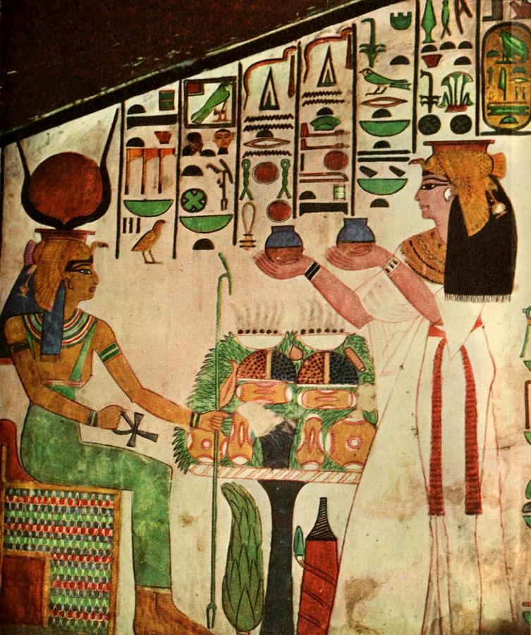 Ancient - Egyptian Wall Paintings 1956, Tomb of Queen Nefertari ...