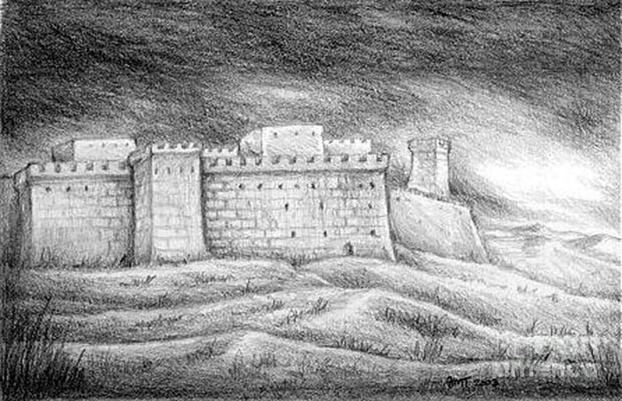 Ancient Fortress Drawing by Sara Tan Pixels