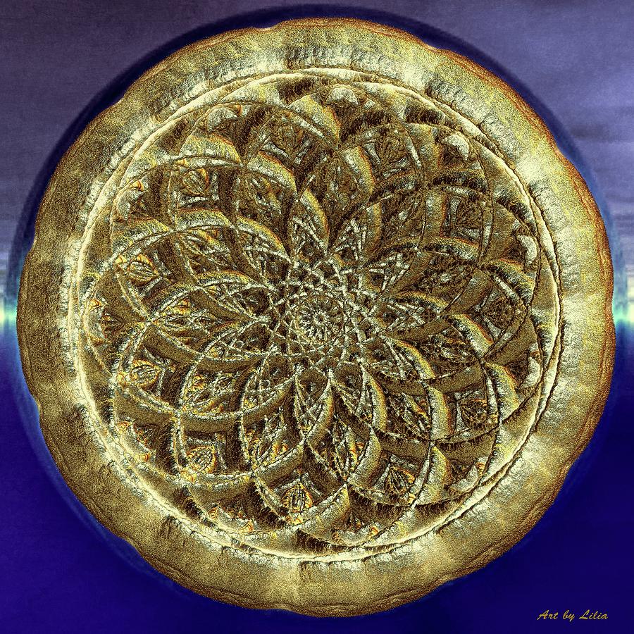 Ancient Gold plate  Digital Art by Lilia S