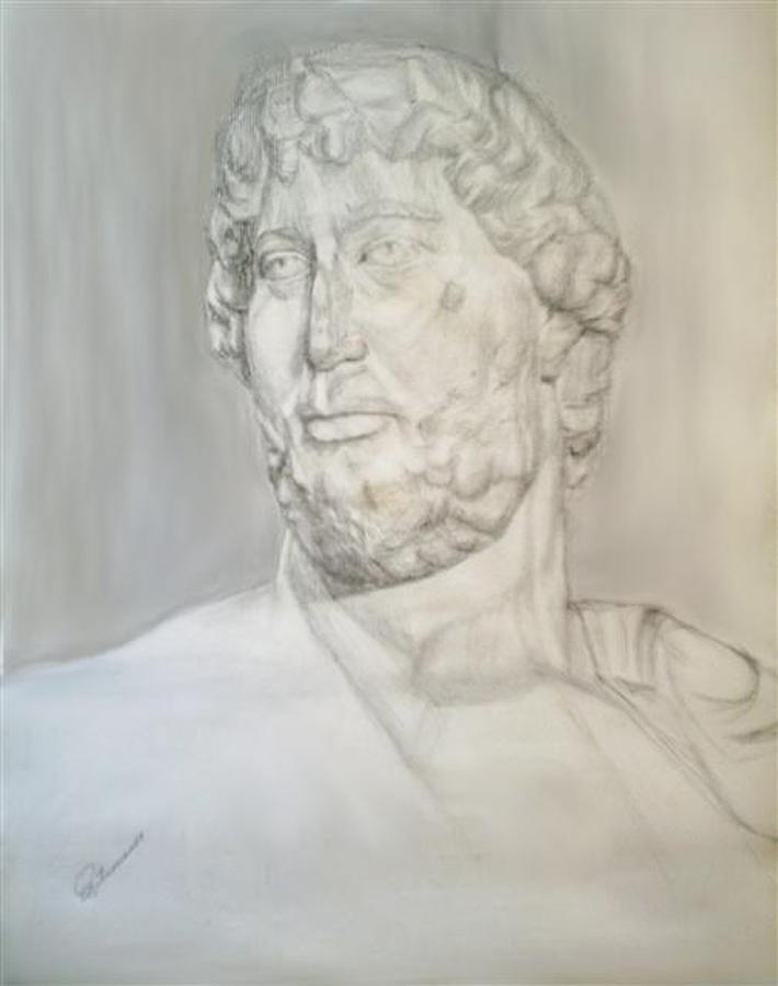 Ancient Greek Statue Drawing by Elly Potamianos