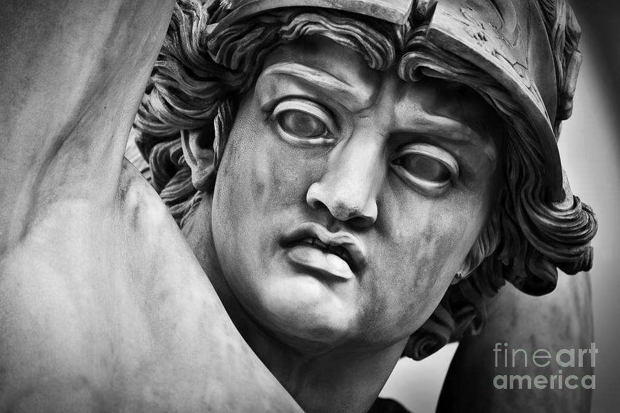 Ancient head close-up sculpture of The Rape of Polyxena. Florence, Italy Photograph by Michal Bednarek