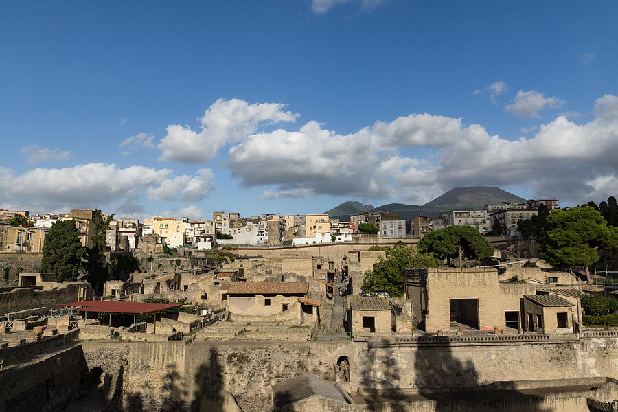 Ancient Herculaneum Ruins - Sunny Afternoon From Above Photograph by Georgia Mizuleva