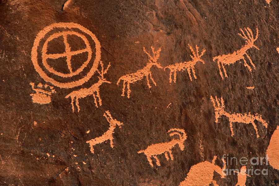 Prehistoric Photograph - Ancient Indian Petroglyphs by Gary Whitton