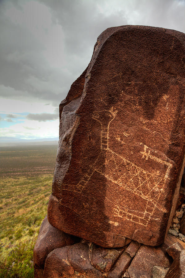 Ancient petroglyph at Three Rivers Petroglyph Site Photograph by Alan Vance Ley