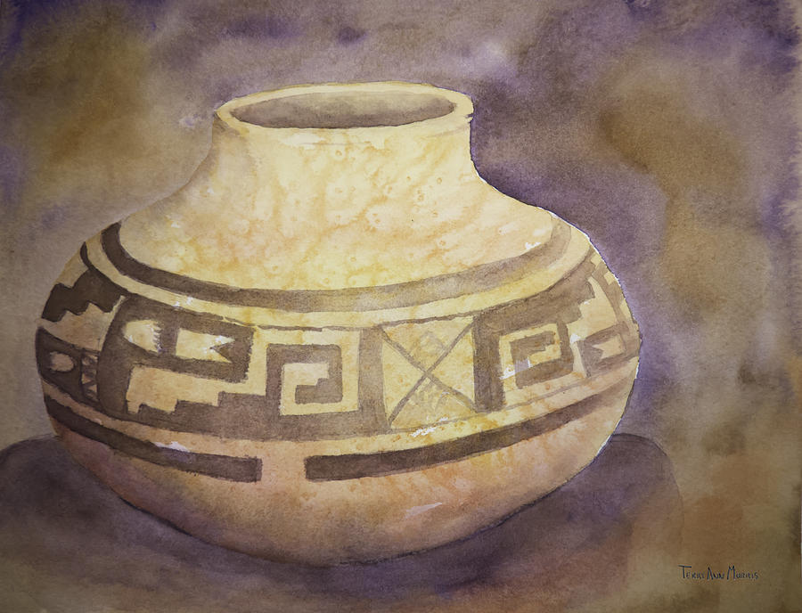 Ancient Pottery Painting by Terry Ann Morris