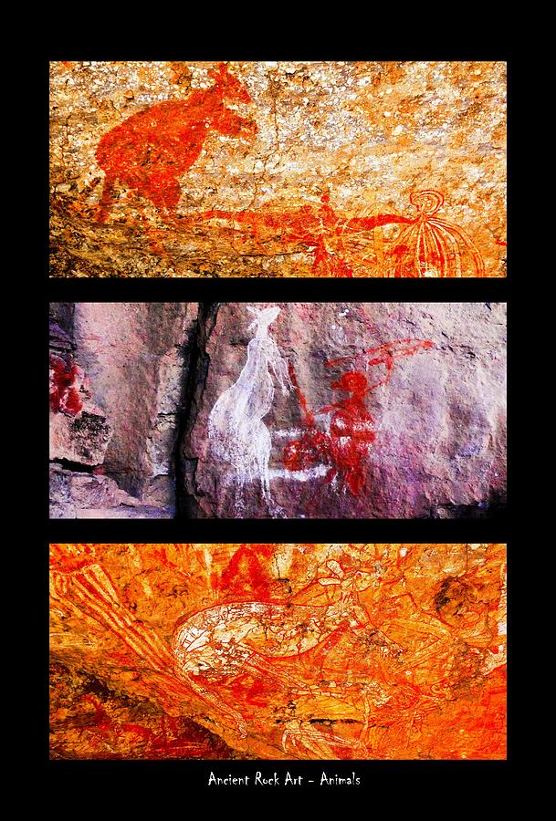 Ancient Rock Art - Animals - Nourlangie - Kakadu National Park Photograph by Lexa Harpell