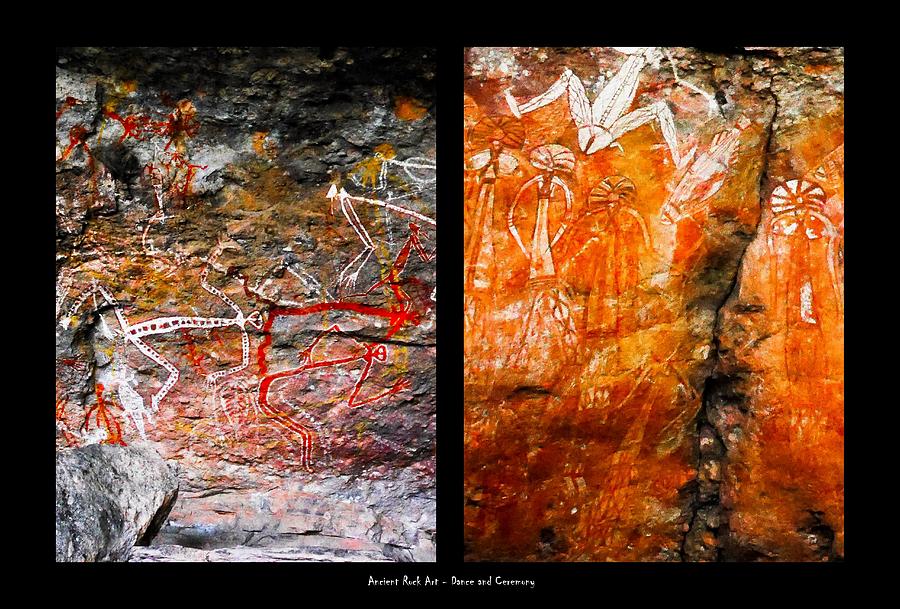 Ancient Rock Art - Dance and Celebrations - Nourlangie - Kakadu National Park Photograph by Lexa Harpell
